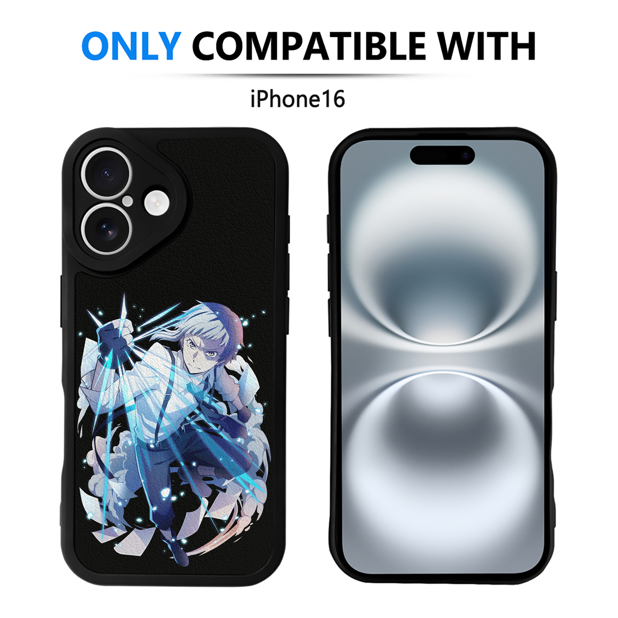 （画像用） 文豪ストレイドッグス Bungo Stray Dogs 【iPhone 16シリーズ対応】シリコンスマホケース（レザー調） 材質：シリコン